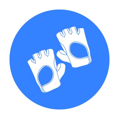 Spor salonu eldiven simge siyah stil beyaz arka plan üzerinde izole içinde. Spor ve fitness sembol stok vektör çizim.