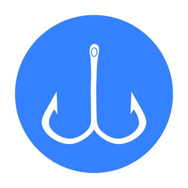 Balıkçılık kanca simge siyah stil beyaz arka plan üzerinde izole içinde. Balık tutma sembol stok vektör çizim.