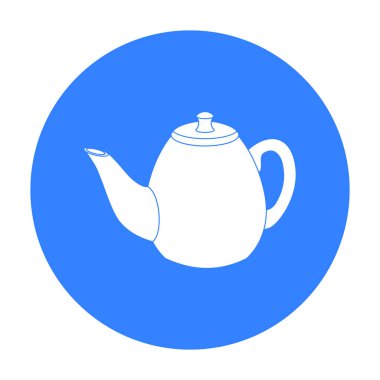 Çaydanlık simge siyah stil beyaz arka plan üzerinde izole içinde. İngiltere'de ülke sembol stok vektör çizim.