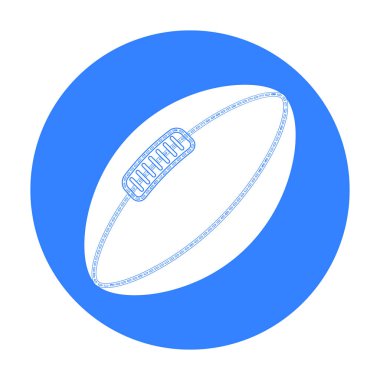 Regby topu simge siyah stil beyaz arka plan üzerinde izole içinde. İngiltere'de ülke sembol stok vektör çizim.