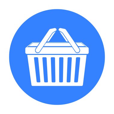 Busket simge siyah stil beyaz arka plan üzerinde izole içinde alışveriş. E-ticaret sembol stok vektör çizim.