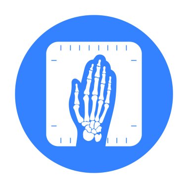 X-ışını el simgesi siyah. Büyük tıp, sağlık siyah simgesinden tek tıp.