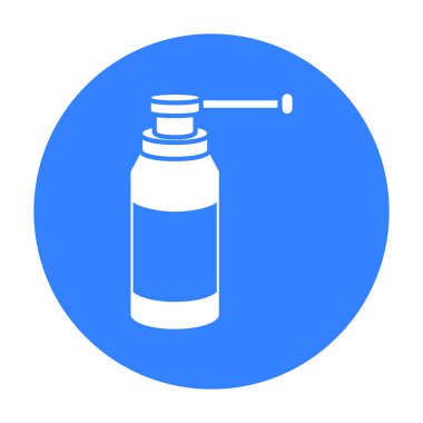 Boğaz spreyi simge siyah. Büyük tıp, sağlık siyah simgesinden tek tıp.