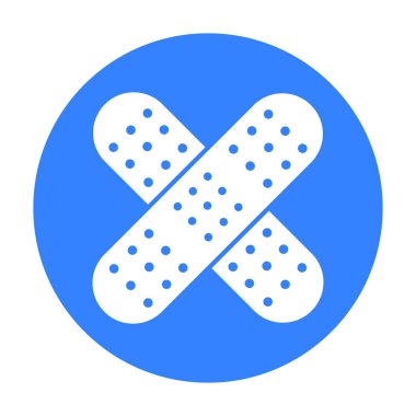 Yapıştırıcı sıva simge siyah. Büyük tıp, sağlık siyah simgesinden tek tıp.