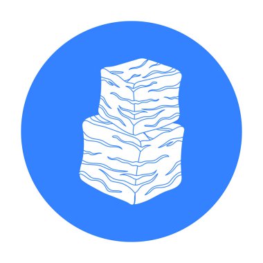 Doğranmış Dana eti simgesinde siyah stil beyaz arka plan üzerinde izole. Etler sembol stok vektör çizim