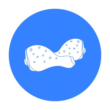 Tavuk baget simge siyah stil beyaz arka plan üzerinde izole içinde. Etler sembol stok vektör çizim