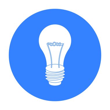 Ampul simgesi beyaz arka plan üzerinde izole Siyah tarzında. Işık kaynağı sembol stok vektör çizim