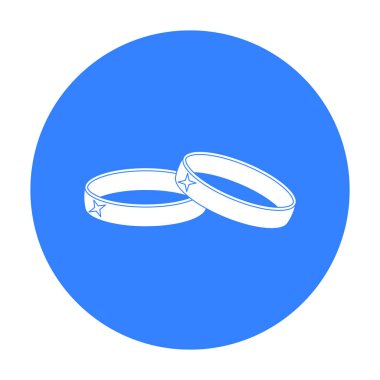 Alyans simge siyah stil beyaz arka plan üzerinde izole içinde. Takı ve Aksesuar sembol stok vektör çizim.