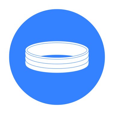 Altın yüzük simge siyah stil beyaz arka plan üzerinde izole içinde. Takı ve Aksesuar sembol stok vektör çizim.