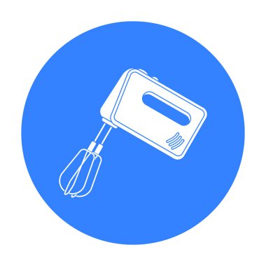 Mikser simge siyah stil beyaz arka plan üzerinde izole içinde. Mutfak sembol stok vektör çizim.