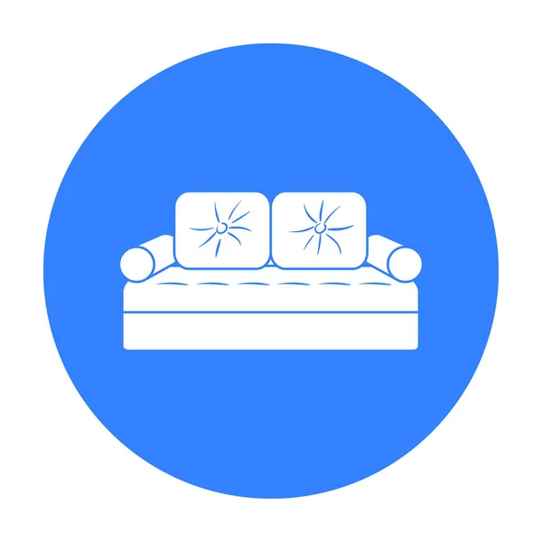Icône canapé de style noir isolé sur fond blanc. Meubles et intérieur de la maison symbole illustration vectorielle de stock . — Image vectorielle