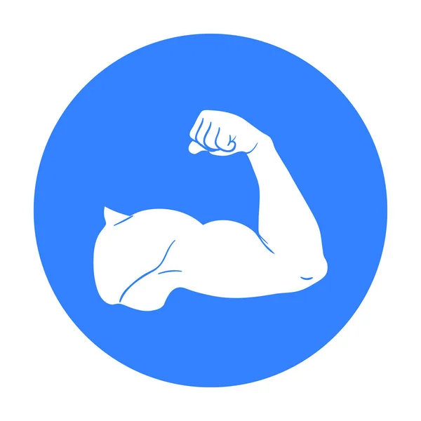 Icono bíceps en estilo negro aislado sobre fondo blanco. Deporte y fitness símbolo stock vector ilustración . — Archivo Imágenes Vectoriales