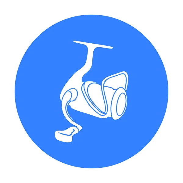 Fiske rulle ikonen i svart stil isolerad på vit bakgrund. Fiske symbol lager vektorillustration. — Stock vektor