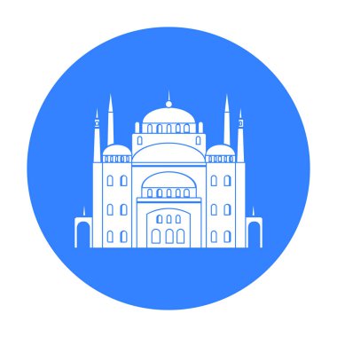 Cairo Citadel simge siyah stil beyaz arka plan üzerinde izole içinde. Antik Mısır sembolü hisse senedi vektör çizim.