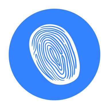 Parmak izi simge siyah stil beyaz arka plan üzerinde izole içinde. Suç sembol stok vektör çizim.