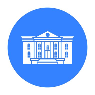 Müze simge siyah. Tek bina simge siyah büyük şehir altyapı.