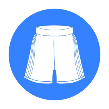 Boks şort simge siyah stil beyaz arka plan üzerinde izole içinde. Boks sembol stok vektör çizim.