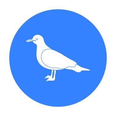 Martı simge siyah stil beyaz arka plan üzerinde izole içinde. Kuş sembol stok vektör çizim.