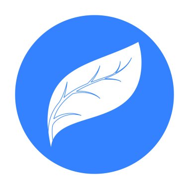 Eko yaprak simgesi beyaz arka plan üzerinde izole anahat tarzı. Biyoloji ve ekoloji sembol stok vektör çizim.