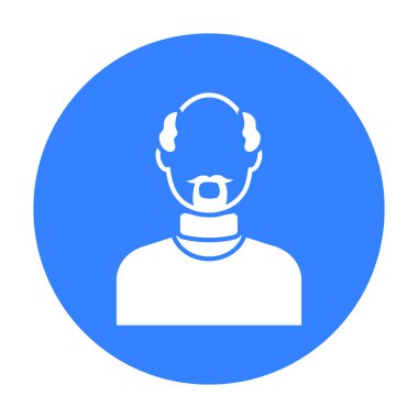 Gri sakal simge siyah. Tek avatar, büyük avatar siyah simgesinden sevgiyle.