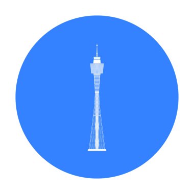 Sydney Tower simge siyah stil beyaz arka plan üzerinde izole içinde. Avustralya sembol stok vektör çizim.