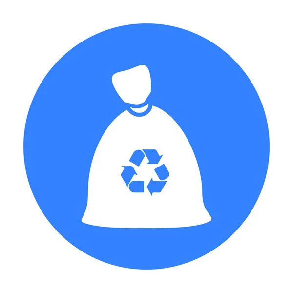 Sac poubelle icône noire. Illustration pour web et mobile design . — Image vectorielle