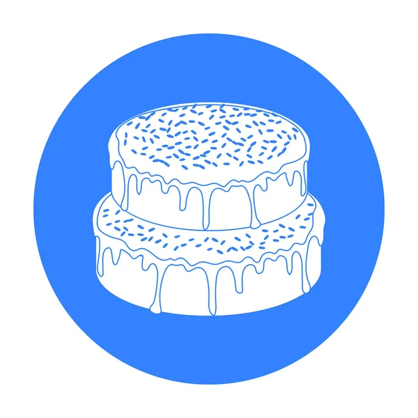 Ake с конфеты порошок значок в черном стиле изолированы на белом фоне. Векторная иллюстрация символов тортов . — стоковый вектор