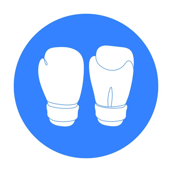 Guantes de boxeo icono en estilo negro aislado sobre fondo blanco. Boxeo símbolo stock vector ilustración . — Vector de stock