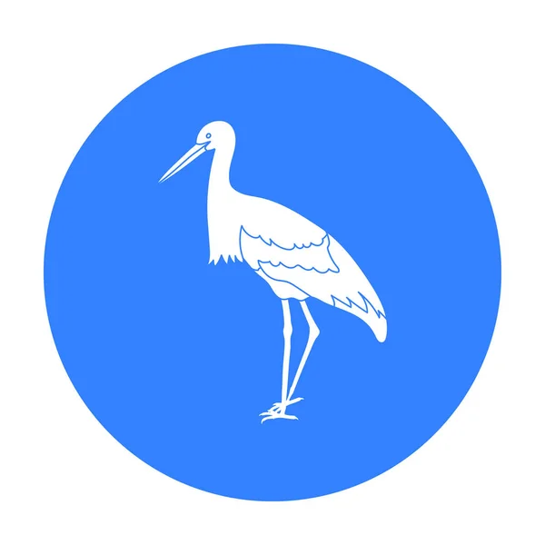 Icône cigogne en style noir isolé sur fond blanc. Illustration vectorielle du symbole oiseau . — Image vectorielle