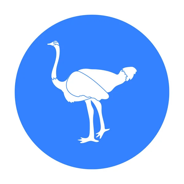 Иконка страуса в черном стиле выделена на белом фоне. Векторная иллюстрация символов птиц . — стоковый вектор