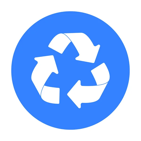 Icône de panneau de recyclage vert dans le style de contour isolé sur fond blanc. Bio et écologie symbole illustration vectorielle de stock . — Image vectorielle