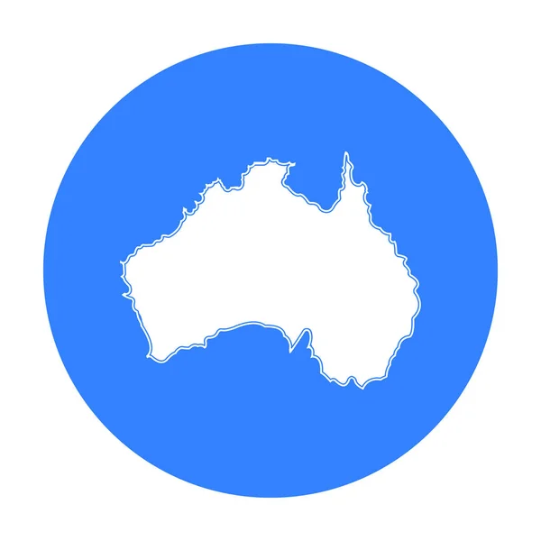 澳大利亚领土中孤立的白色背景上的黑色风格的图标。澳大利亚象征股票矢量图. — 图库矢量图片