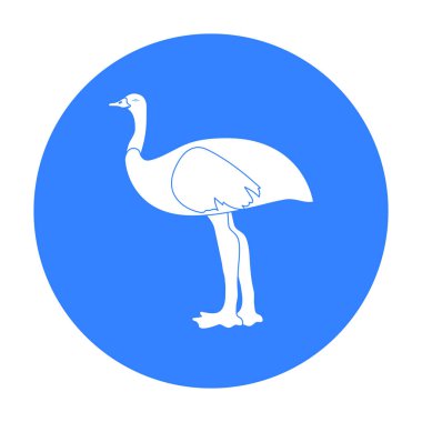 EMU simge siyah stil beyaz arka plan üzerinde izole içinde. Avustralya sembol stok vektör çizim.