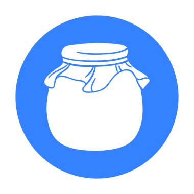 Tatlım simge siyah stil beyaz arka plan üzerinde izole içinde kavanoz. Arı kovanı sembol stok vektör çizim