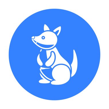 Kanguru simge siyah. Siyah büyük hayvanlar hayvan simgesinden tek.