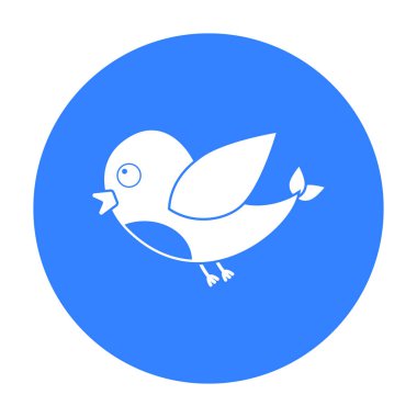 Siyah kuş simgesi. Gösterim amacıyla web ve mobil tasarım.