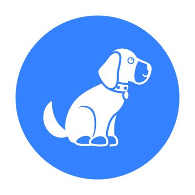 Köpek vektör simge siyah stil web için oturuyor
