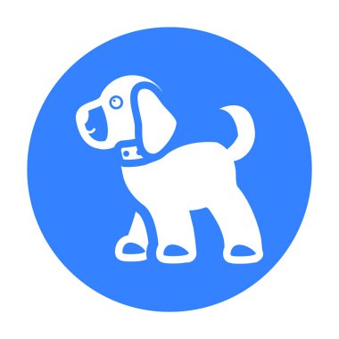 Köpek vektör simge siyah stil web için yürürken