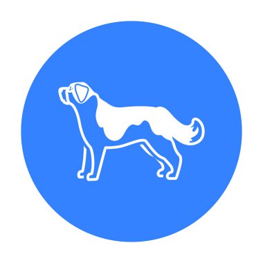 St. Bernard köpek vektör simge siyah stil web için