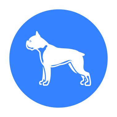 Boxer Köpek vektör simge siyah stil web için