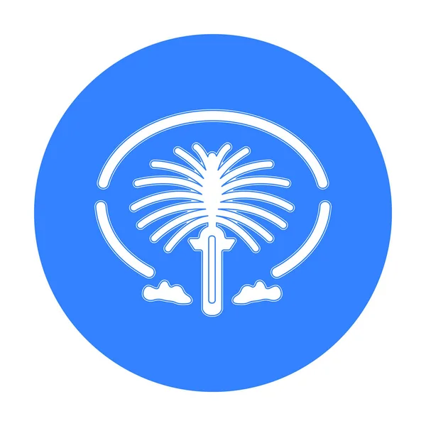 El icono de Palm Jumeirah en estilo negro aislado sobre fondo blanco. Emiratos Árabes símbolo stock vector ilustración . — Archivo Imágenes Vectoriales