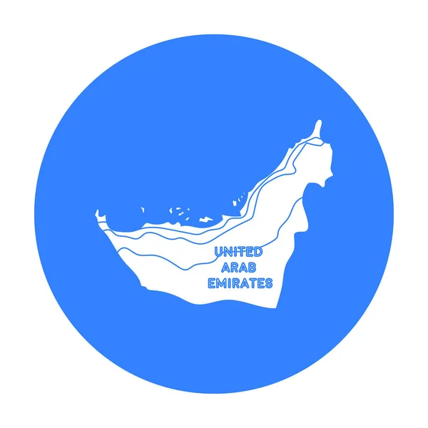 Territorio de los Emiratos Árabes Unidos icono en estilo negro aislado sobre fondo blanco. Emiratos Árabes símbolo stock vector ilustración . — Vector de stock