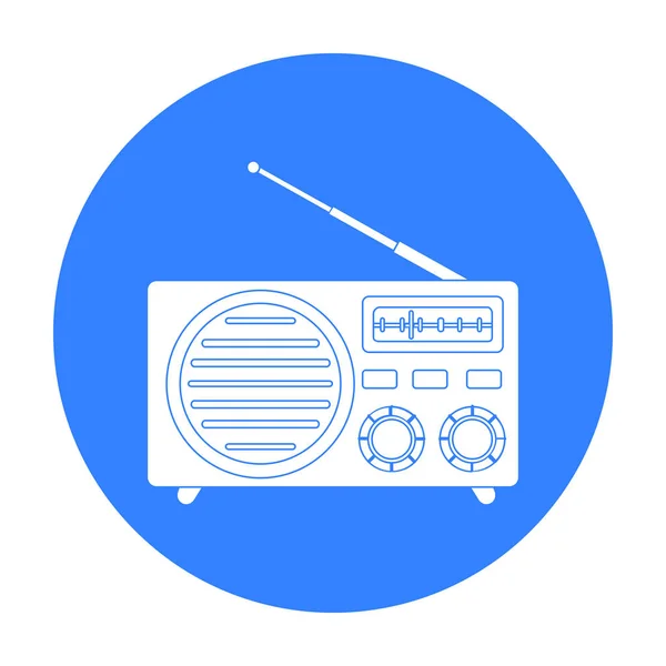 Radio reclame pictogram in zwarte stijl geïsoleerd op een witte achtergrond. Reclame symbool voorraad vectorillustratie. — Stockvector