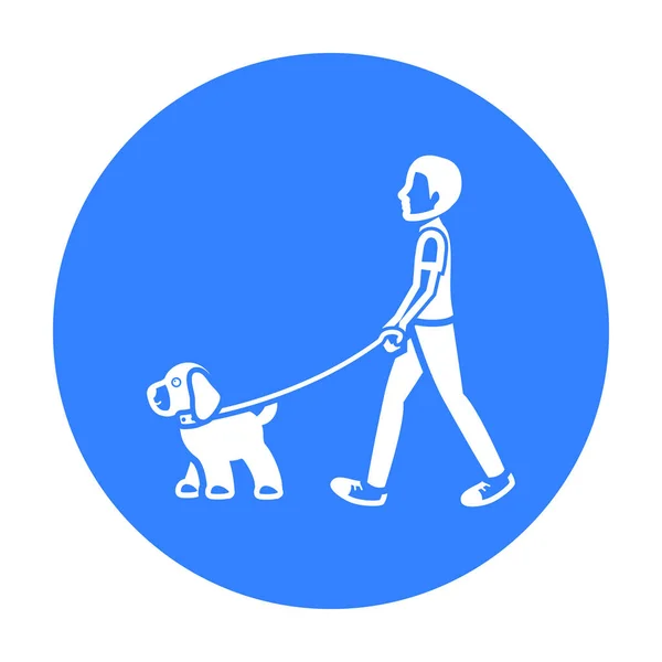 Pies spacer wektor ikona w czarny styl dla sieci web — Wektor stockowy