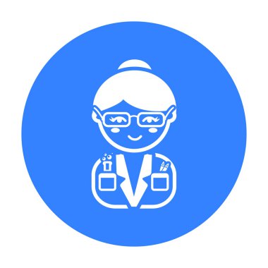 Bilim adamı siyah simgesi. Gösterim amacıyla web ve mobil tasarım.