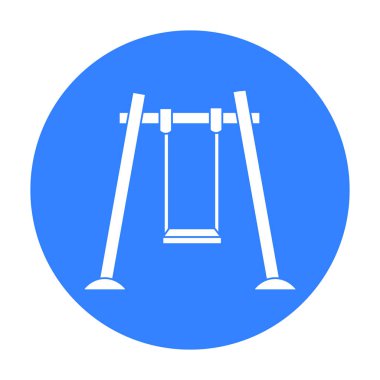 Simge siyah stil beyaz arka plan üzerinde izole salıncak. Bahçe sembol stok vektör çizim oynamak.