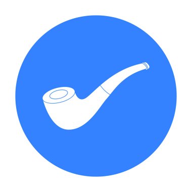 Tütün boru simge siyah stil beyaz arka plan üzerinde izole içinde. Korsanlar sembol stok vektör çizim.
