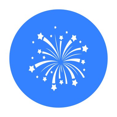 Vatansever havai fişek simge siyah stil beyaz arka plan üzerinde izole içinde. Vatansever gün sembol stok vektör çizim.