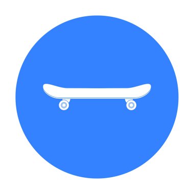 Kaykay simge siyah stil beyaz arka plan üzerinde izole içinde. Park sembol stok vektör çizim.