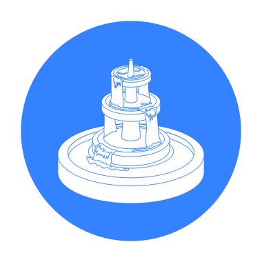 Çeşme simge siyah stil beyaz arka plan üzerinde izole içinde. Park sembol stok vektör çizim.